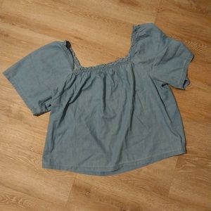 Gap Chambray XL Square Neck Woman's Blouse